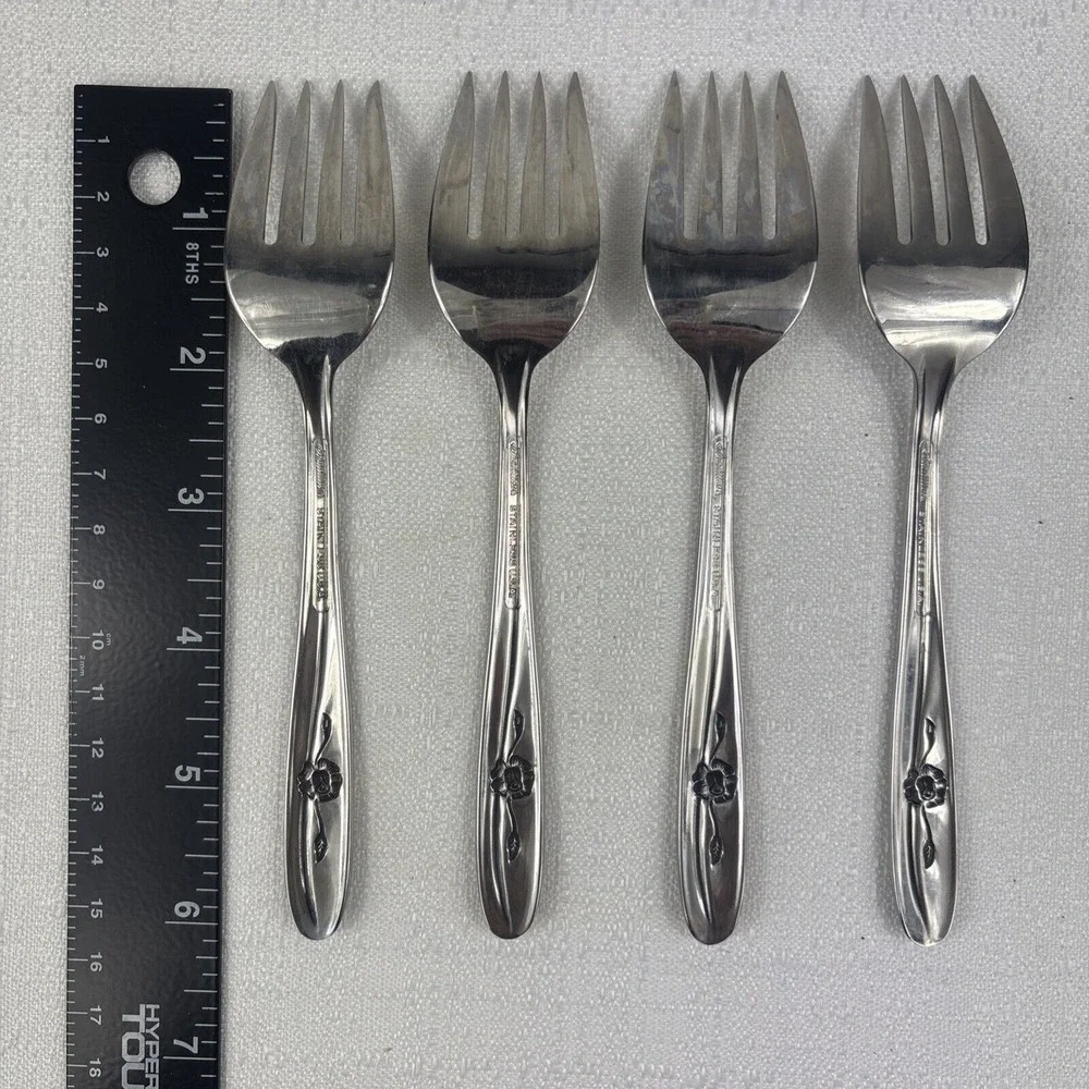 Sears Roebuck Provincial Rose Stainless Salad‎ Fork 6